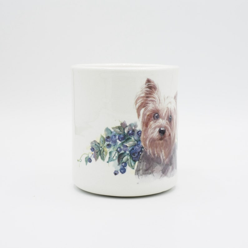 Yorkie Bliss: Blueberry Delight Mug pet coffee mug tea cup cute dog lover gift in stock ready to ship Hadley Clay Studio Original image 3