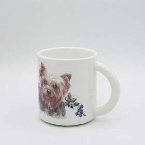 Yorkie Bliss: Blueberry Delight Mug pet coffee mug tea cup cute dog lover gift in stock ready to ship Hadley Clay Studio Original image 2