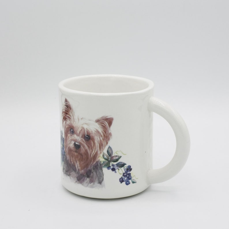 Yorkie Bliss: Blueberry Delight Mug pet coffee mug tea cup cute dog lover gift in stock ready to ship Hadley Clay Studio Original image 2