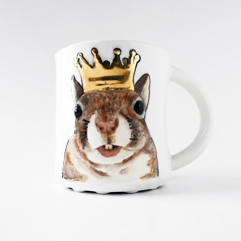 handmade coffee mug tea cup from your photo Custom Pet Portrait Mug with Gold Crown personalized pet dog cat portrait animal mug