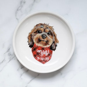 Custom Pet Ring Dish ceramic jewelry trinket dish anniversary wedding valentines boyfriend fiance husband gift made to order image 10