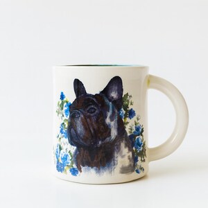 Taza de Frenchie / Taza de Bulldog Francés / Taza de cerámica hecha a mano para mascotas / Idea de regalo para amantes de los perros / Hadleyclay / En stock / Regalo para mamá perro / Papá perro