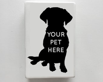 Pet Portrait Art Tile | personalized customized ceramic wall tile | custom art pet animal dog cat | christmas gift | stocking stuffer