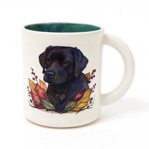 Taza de labrador negro / taza de café de cerámica hecha a mano / taza de té / retrato de perro mascota / lindo regalo / en stock