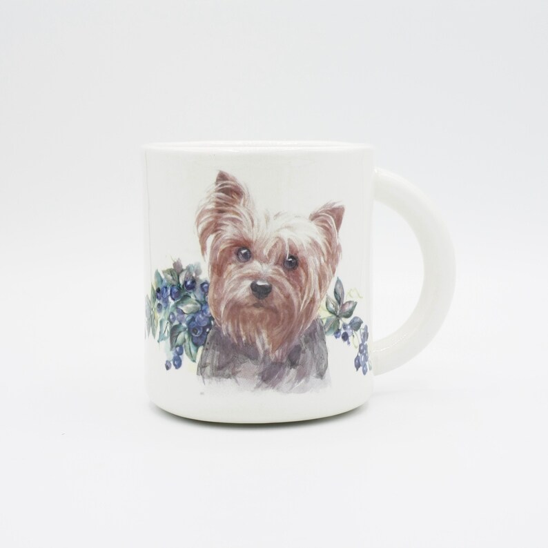 Yorkie Bliss: Blueberry Delight Mug pet coffee mug tea cup cute dog lover gift in stock ready to ship Hadley Clay Studio Original image 1