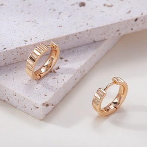 Golden Embossed Hoop Earrings