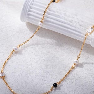 Pearl and Black Onyx Necklace