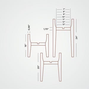 Soporte para filtro de agua de interior en madera, estilo moderno de mediados de siglo, madera maciza, salvamanteles imagen 6