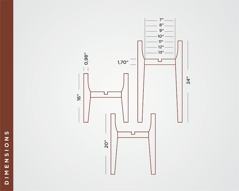 Soporte para filtro de agua de interior en madera, estilo moderno de mediados de siglo, madera maciza, salvamanteles imagen 6