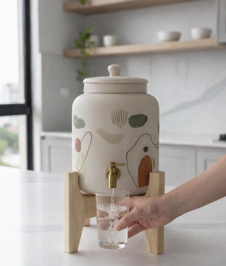 Indoor Plant Stand in Wood Mid Century Modern Style, Handmade Solid Hardwood Home Decor image 8