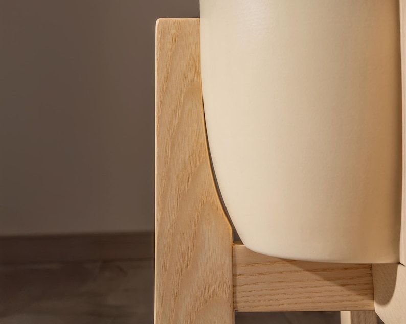 indoor plant stand, wood plant stand, handmade furniture, oak