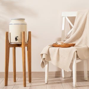 Indoor Plant Stand in Wood Mid Century Modern Style, Handmade Solid Hardwood Home Decor image 11