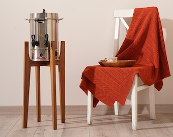 Soporte para filtro de agua de interior en madera, estilo moderno de mediados de siglo, madera maciza, salvamanteles