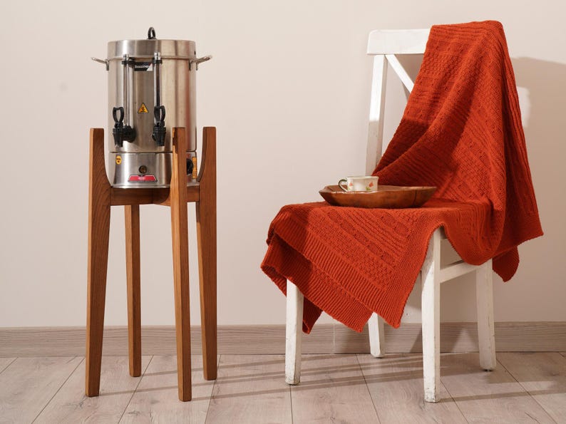 water filter stand, wood plant stand, handmade furniture, wood color palette, tall indoor plant stand, housewarming gift