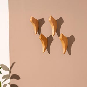 Decorative Wall Hooks Modern, Wood Hooks for Kids Room, Wooden Coat Hook Wall Mount, Home Decor Gift, Wood Bird Decor, Wooden Coat Rack