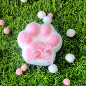 Squishy Cat Paw, Flexible Cat Paw, Squishy Toy, Pink White Cat paws with bow, Squishy Realistic pet, Silicone Cat Paw, Personalized gift
