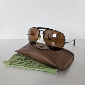 Ray-Ban Aviator Sunglasses with Brown Leather Case and Black Lenses Ray-Ban USA Vintage B&L NOS The General RB50 Olympics  main image 4