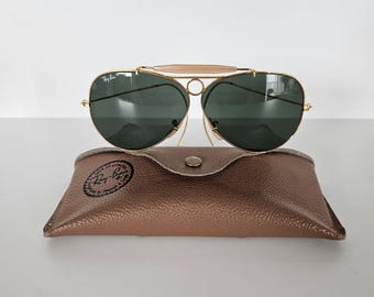 Vintage Ray-Ban B&L Aviator Bullet Hole Shooter Sunglasses 62mm 1980s