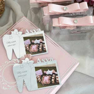 Personalized First Tooth Photo Magnet Baby Keepsake Party Favor