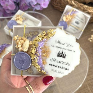 Personalized Epoxy Magnet Favors – Custom 15th Birthday & Mi Quinceañera Keepsakes with Box or Sachet