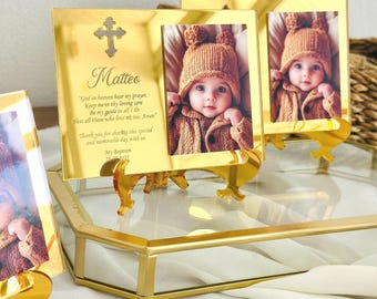 Personalized Acrylic Baptism Photo Frame with Stand, Christening Keepsake Gift, First Holy Communion Favor
