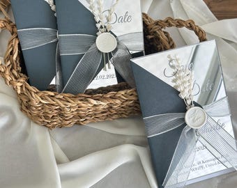 Custom Acrylic Wedding Invitations – Elegant Mirror Acrylic Invites with Gold Foil – Luxury Modern Wedding Stationery