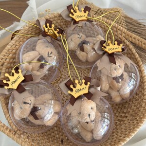 Elegant Teddy Bear Baby Shower Favors, Bear Keyrings, Gender Reveal & First Birthday Gifts