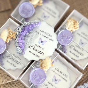 Personalized Quinceañera Magnet Favors, Lilac & Silver, Custom 15th Birthday Keepsake