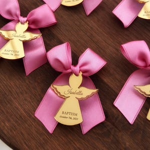 Custom Baptism Favor Tag, Gold Acrylic Mirror Cross, Thank You & Baptism Party Tags