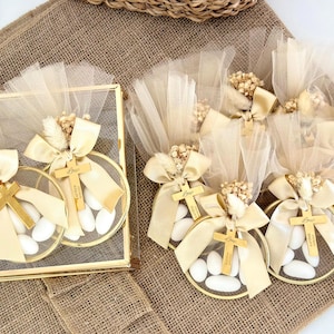 Personalized Christening Almond Candy Favor – Custom Baptism Gift, Christening Bomboniere