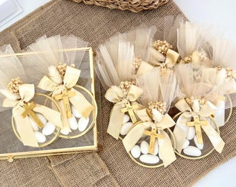Recuerdos personalizados de bombones de almendra para bautizo – Regalo de bautizo a medida, bombonera para bautizo