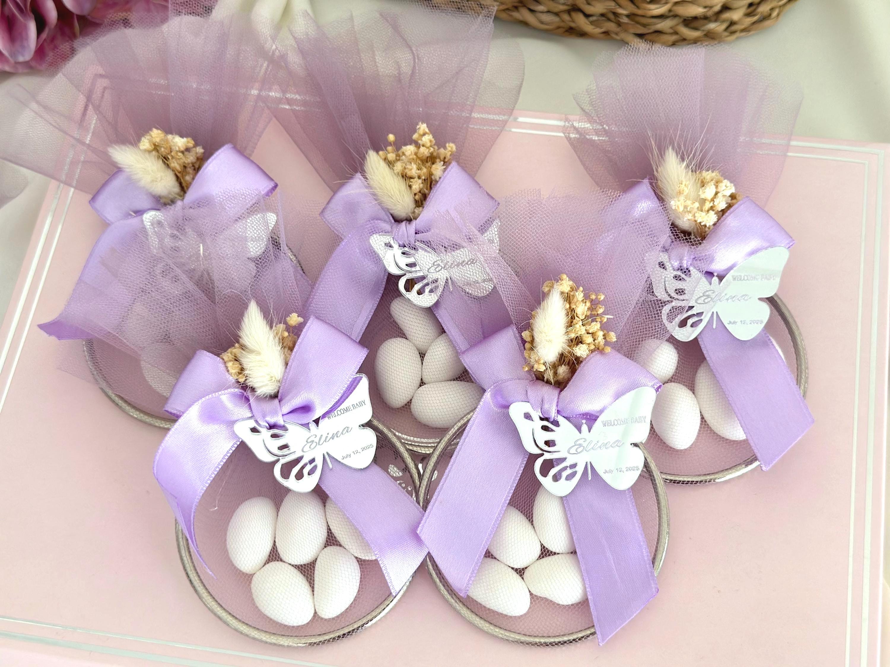 Schmetterlings-Armbänder Für Babyparty – 25 Stück Mit Karte & Organzabeutel, Verstellbar