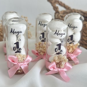 Bomboniere di lusso per compleanni, bottiglie di candele personalizzate con fiori secchi, tubetti di caramelle alle mandorle, bomboniere per feste di compleanno
