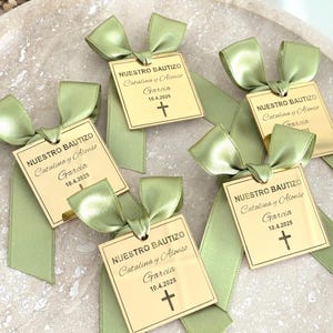 Personalized Gold Acrylic Cross Favor Tag Baptism, Christening, Mi Bautizo Gift
