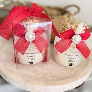 Personalized Graduation Candle Favors for Guests, Custom Graduation Gifts, Elegant Party & Ceremony Keepsakes