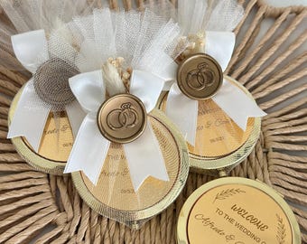 Personalized Compact Mirror Bridesmaid Wedding Favor with Gift Box Thank you gifts