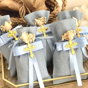 Custom Baptism Gift Bag, Baby Shower Favor Pouch, Personalized Welcome Bag, Cute Baby Keepsake, Stuffed Animal Party Bag