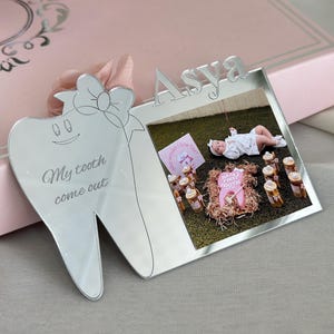 Personalized First Tooth Photo Magnet Baby Keepsake Party Favor