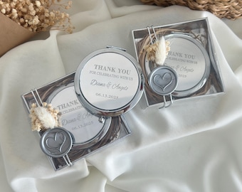 Personalized Compact Mirror, Bridesmaid Wedding Gift, Bridal Shower Keepsake, Maid of Honor Gift