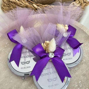 Personalized Compact Mirror Quinceañera Favors Sweet 15 Keepsake