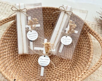 Personalisierte Plexiglas Kreuz Magneten - individuelle Taufe & erste Kommunion Gastgeschenke Handmade Cross Taufgeschenk
