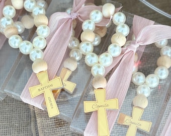 Mini rosarios personalizados: recuerdos de bautizo, primera comunión y recuerdos para fiestas religiosas.