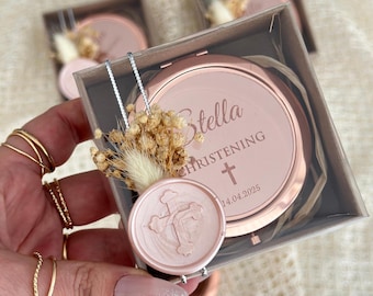 Baptism Mirror Favor – Personalized Compact Mirror Gift, Wedding & Bridesmaid Keepsake