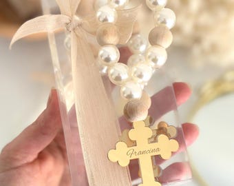 Personalized Mini Rosary Favor, Baptism Favors, Christening Gift, First Communion Favor, Mi Bautizo Keepsake