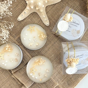 Personalized Wedding Candle Favors with Dried Flowers – Scented Gifts for Guests, Bridal Shower or Engagement Party