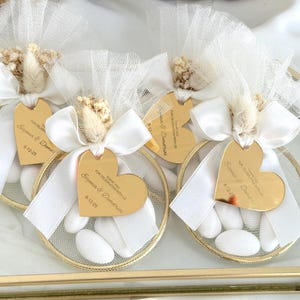 Personalized Wedding Almond Candy Favors – Elegant Christening Bomboniere, Baptism Favor, Custom Thank You Gift