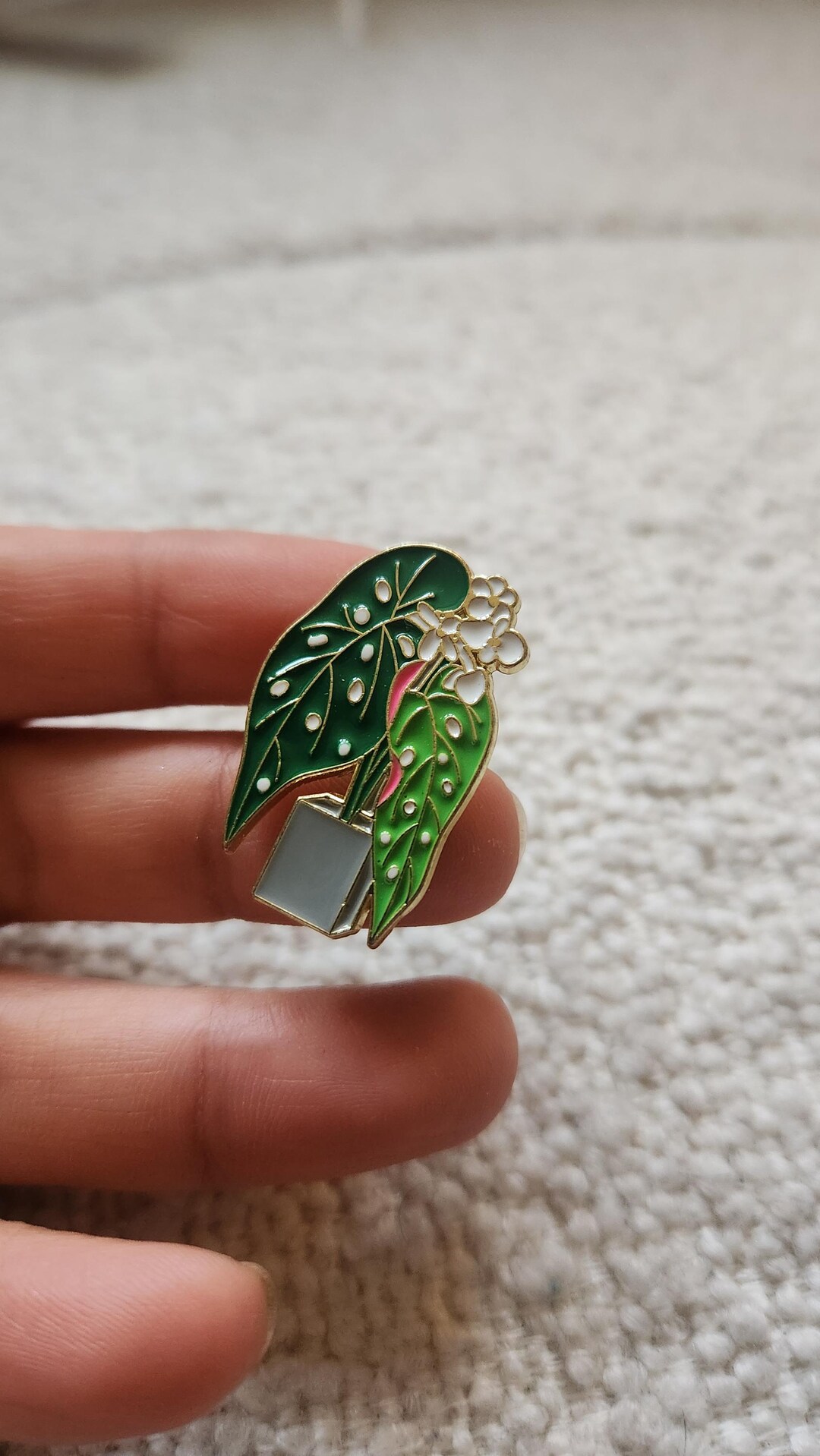 Begonia Enamel Pin: Houseplant Lover Gift - Etsy