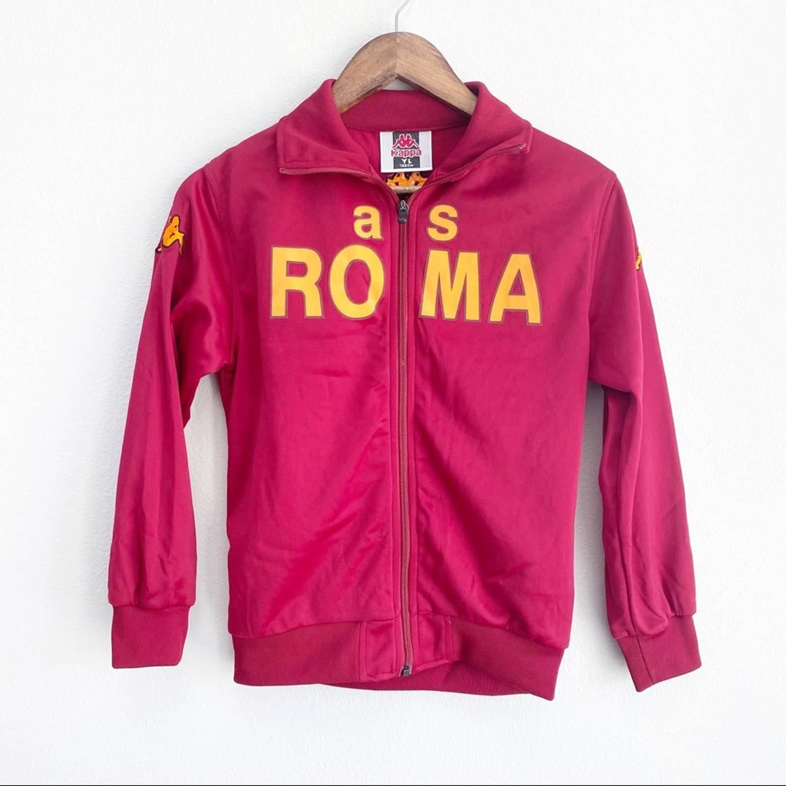 90s KAPPA Track Jacket Full Zip AS Roma Youth L - Etsy