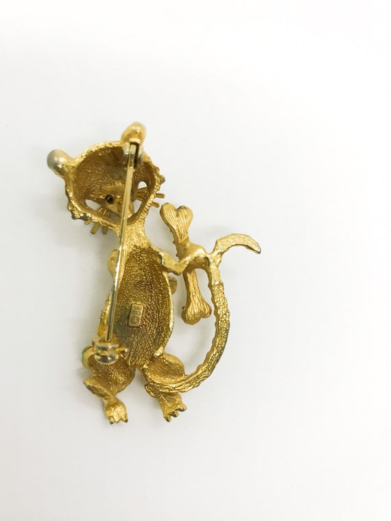 Pave Tiger Brooch - Signed Hobco House of Borvani… - image 4