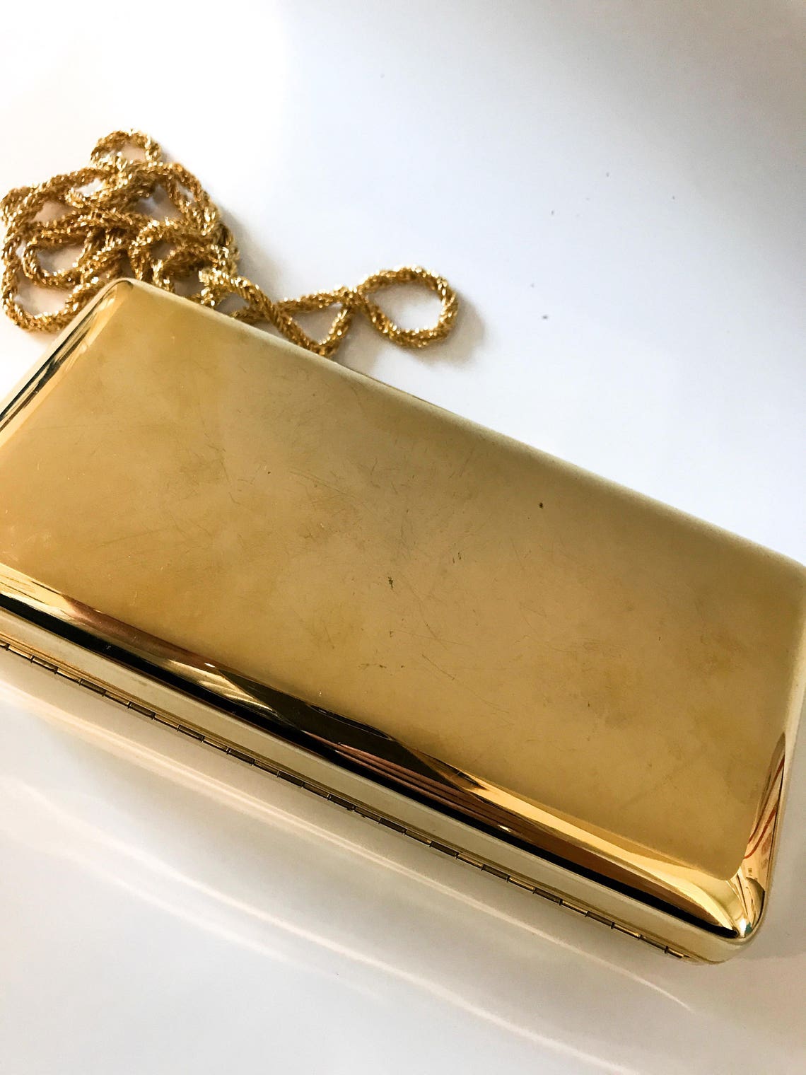 Gold Box Clutch Vintage Gold Evening Bag Fabrizio Verniani Etsy